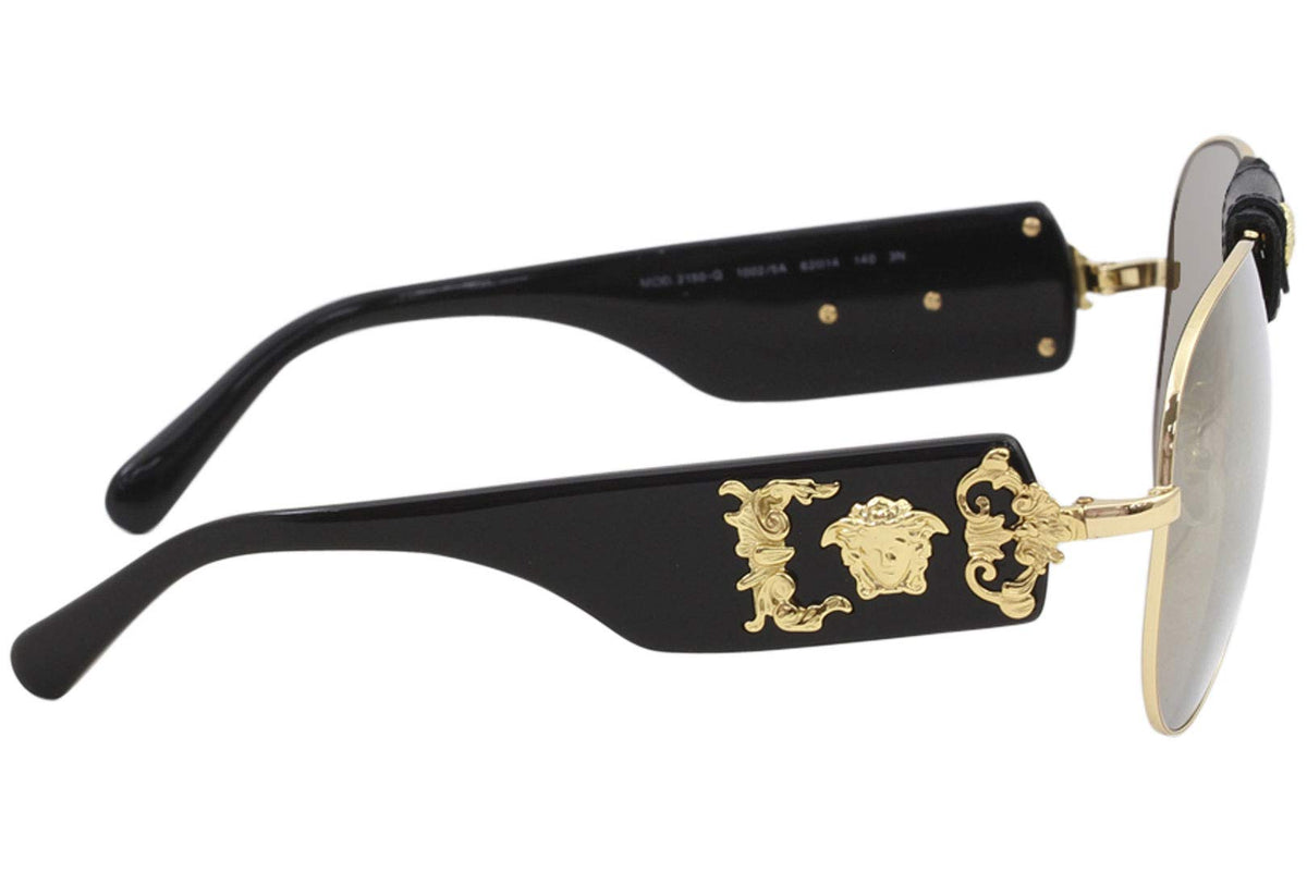 VERSACE Sunglasses VE2150Q 1002/5A Gold-Black / Brown Mirror Gold Lens