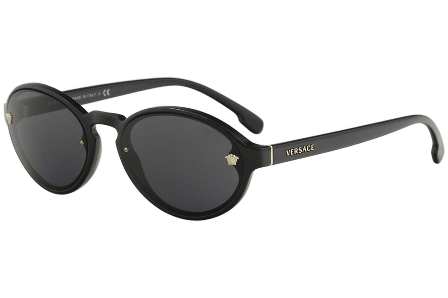 Versace VE4352 GB1/87 Sunglasses 54mm Black-Gold / Grey Lens