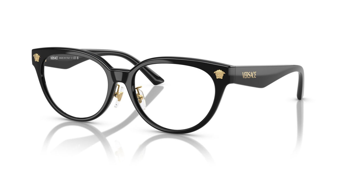 Versace VE3370D GB1 Eyeglasses 54mm Black / Clear Demo Lens