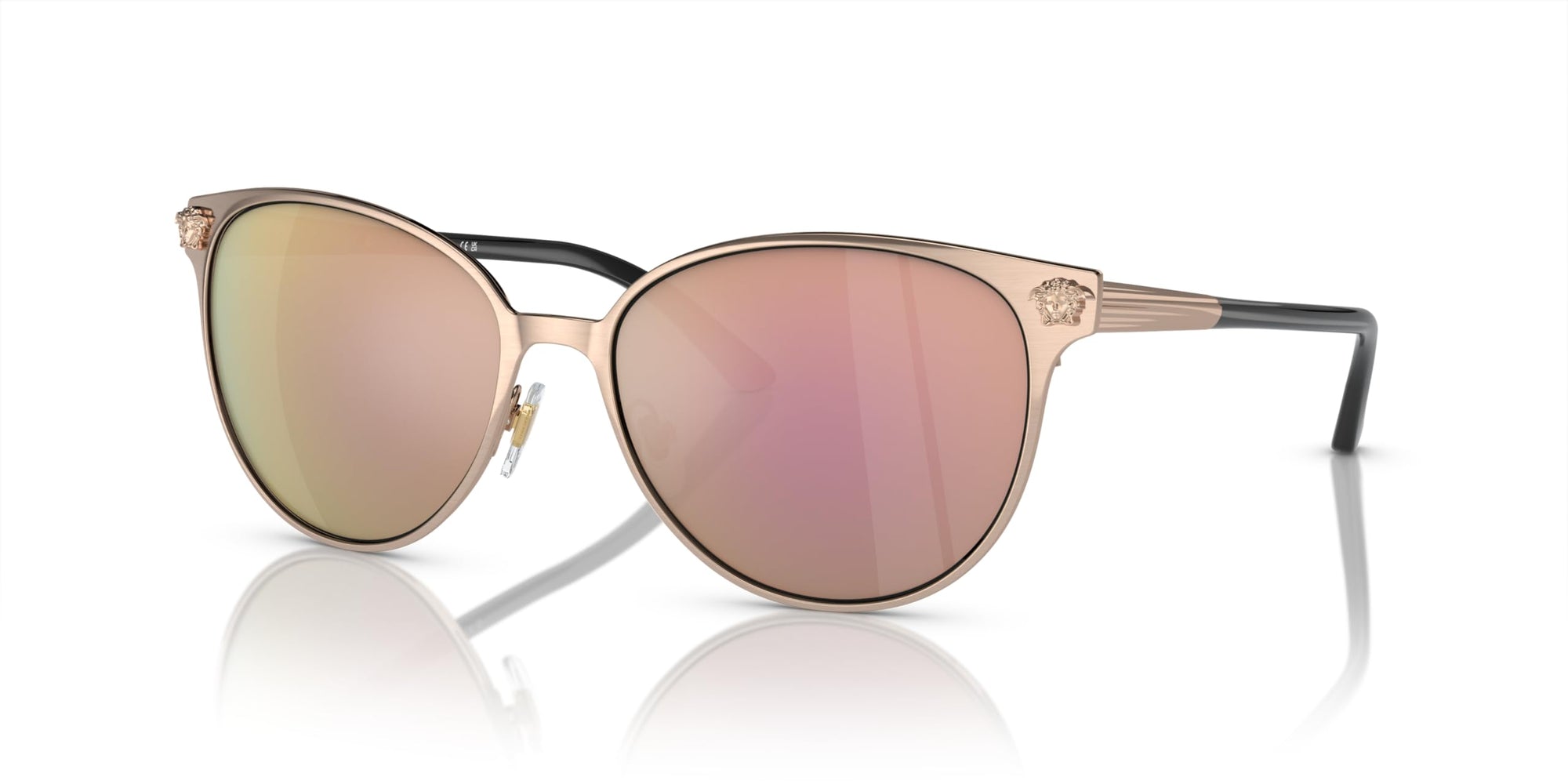 Versace Sunglasses VE2168 1409/5R 57mm Pink Gold / Dark Grey Mirror Pink