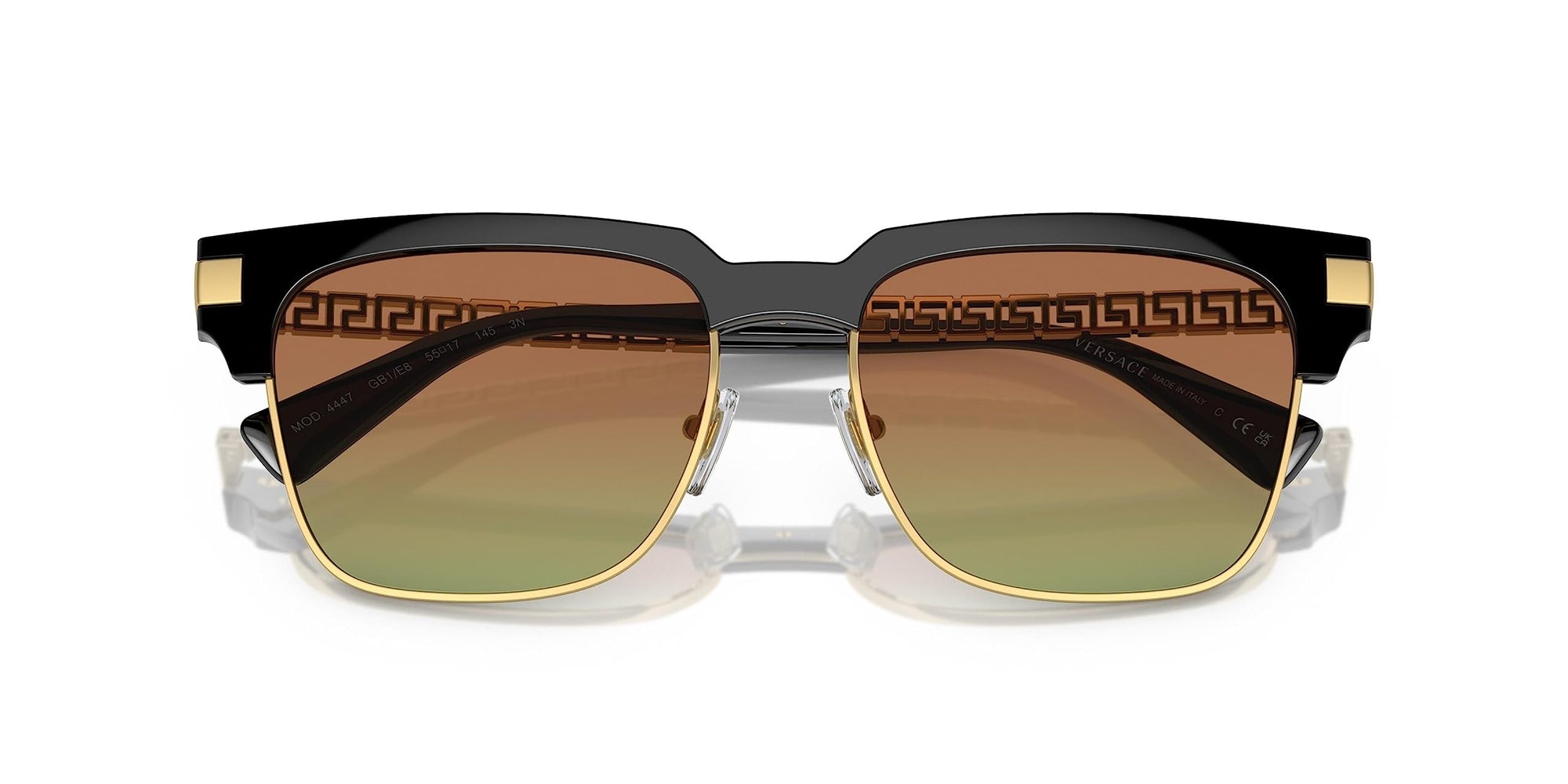 Versace Sunglasses VE4447 GB1E8 55mm Black Gold / Green Brown Lens