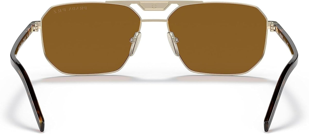 Prada Sunglasses PR58YS ZVN5Y1 57mm Pale Gold / Polarized Brown Lens