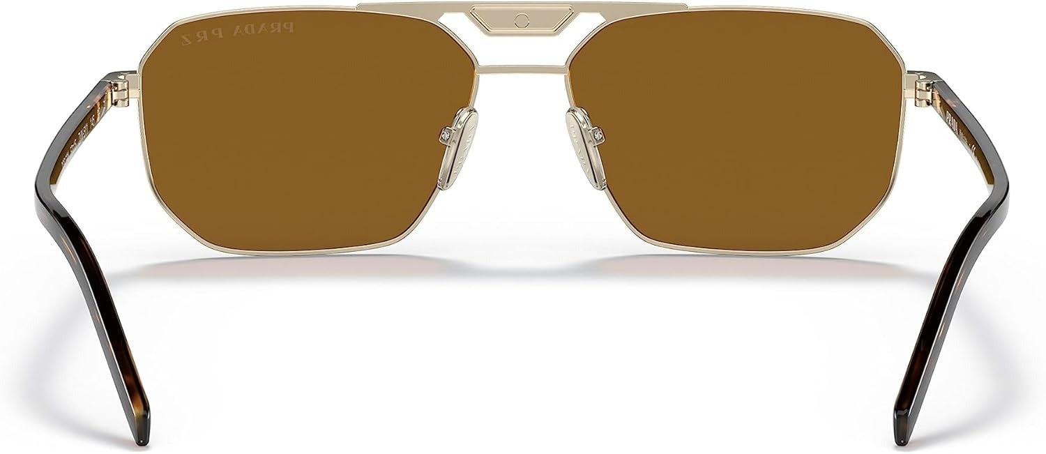 Prada Sunglasses PR58YS ZVN5Y1 57mm Pale Gold / Polarized Brown Lens