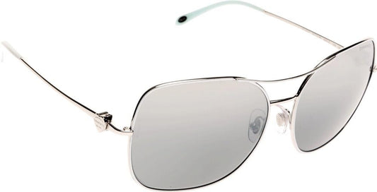 Tiffany & Co Sunglasses TF3037 607388 59mm White Silver / Silver Mirror Lens