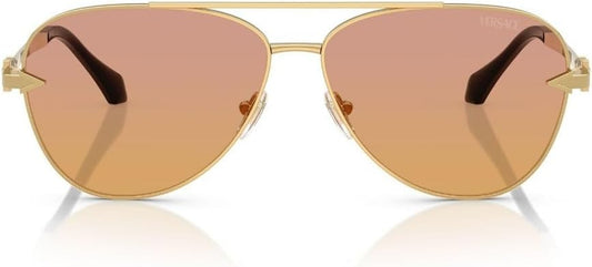 Versace Sunglasses VE2283 1002EL 61mm Gold / Clear Fifty Orange Dark Pink Lens