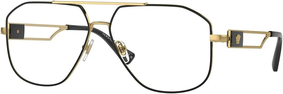 Versace VE1287 1443 Eyeglasses 57mm Black Gold / Clear Demo Lens