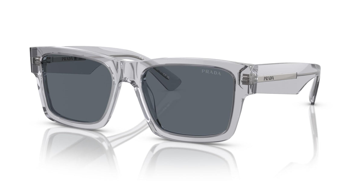 Prada Sunglasses PR25ZS U430A9 56mm Crystal Grey / Blue Lens
