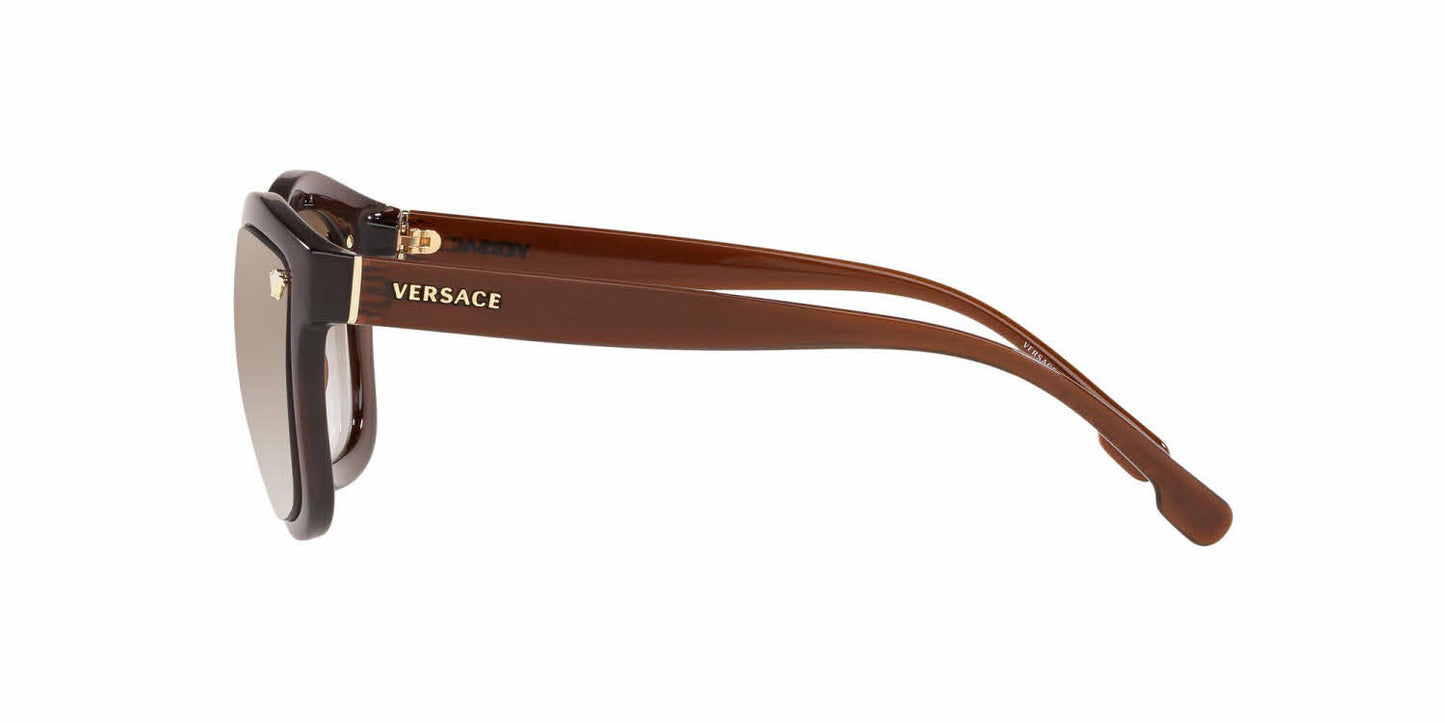 Versace Sunglasses VE4350 53126E Brown / Clear Gradient Brown Mirror Gold Lens