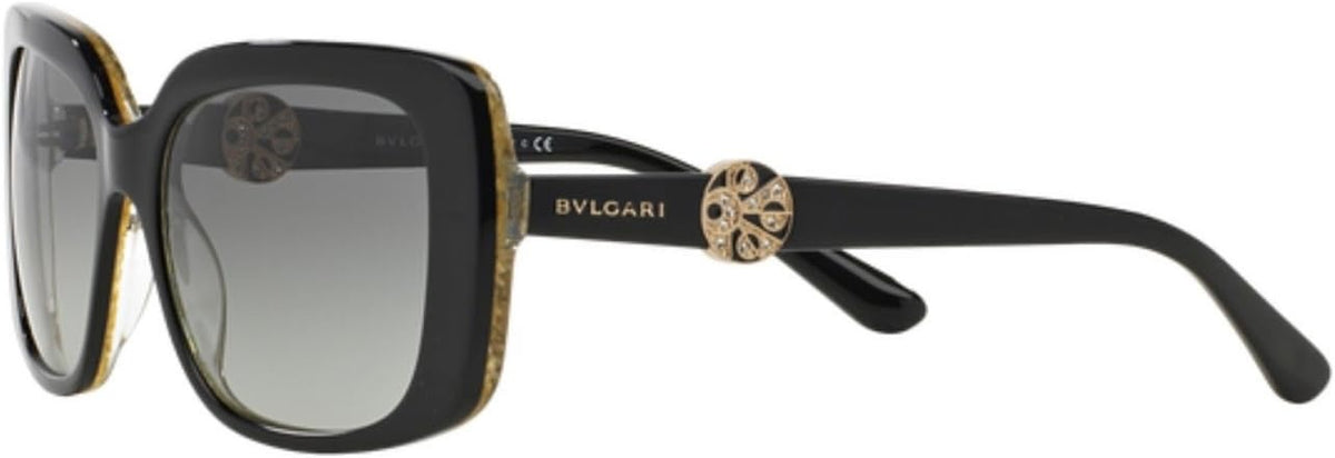 Bvlgari Sunglasses BV8146B 532511 55mm Black-Glitter Gold / Grey Gradient Lens