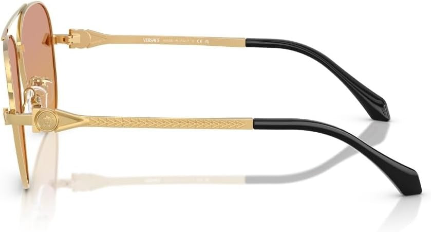 Versace Sunglasses VE2283 1002EL 61mm Gold / Clear Fifty Orange Dark Pink Lens