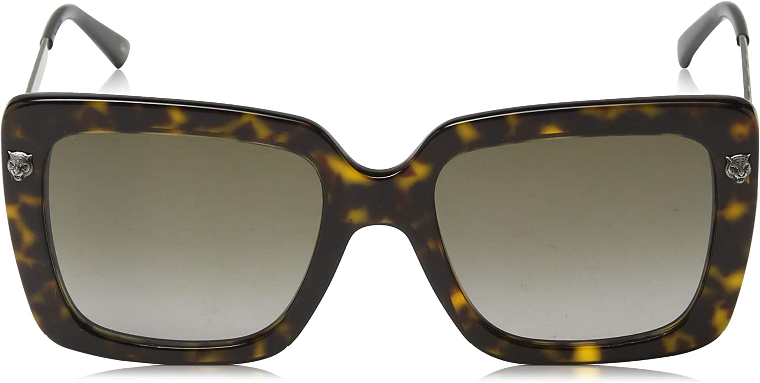 Gucci Sunglasses GG0216S 002 53mm Dark Havana / Brown Lens