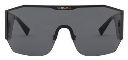 VERSACE SHIELD SUNGLASSES VE2220 100987 BLACK / GREY LENS