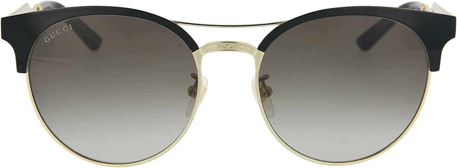 Gucci Sunglasses GG0075S 002 56mm Black Gold / Grey Lens