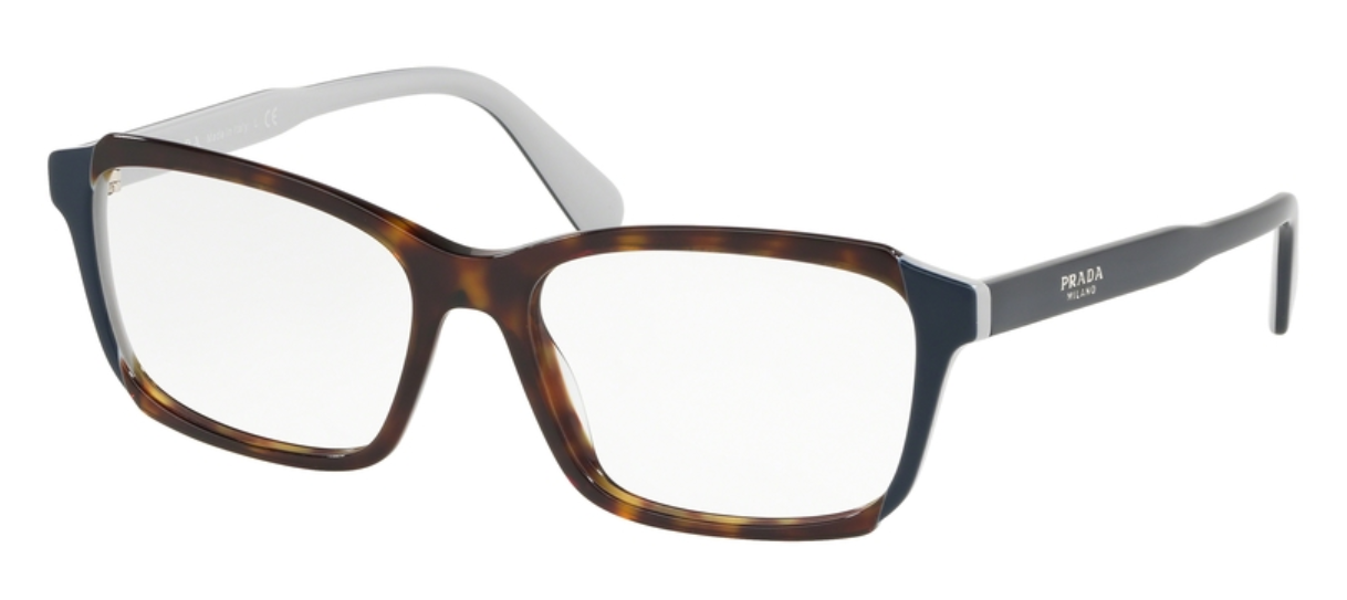 Prada Eyeglasses PR01VV W3C1O1 53mm Havana Blue / Demo Lens