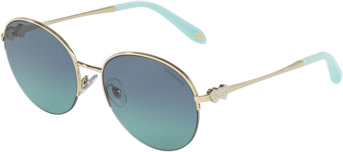 Tiffany &amp; Co Sunglasses TF3053 60219S 56mm Pale Gold / Gradient Blue Lens