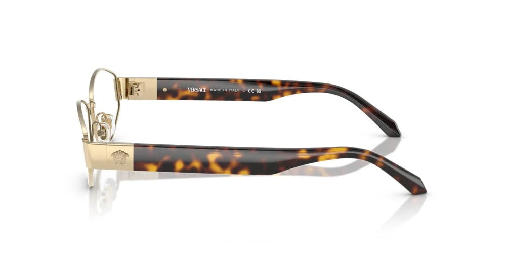 Versace VE1298 1252 Eyeglasses 53mm Havana Gold / Clear Demo Lens