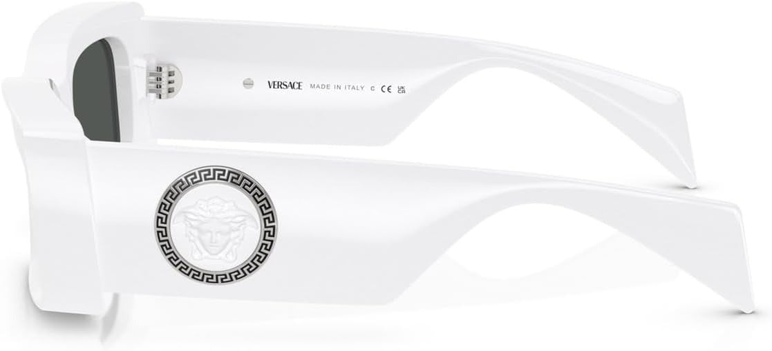 Versace VE4474U 314/87 Rectangle Sunglasses 52mm White / Dark Grey Lens
