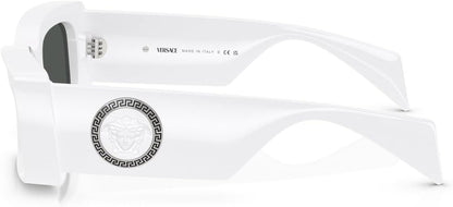 Versace VE4474U 314/87 Rectangle Sunglasses 52mm White / Dark Grey Lens