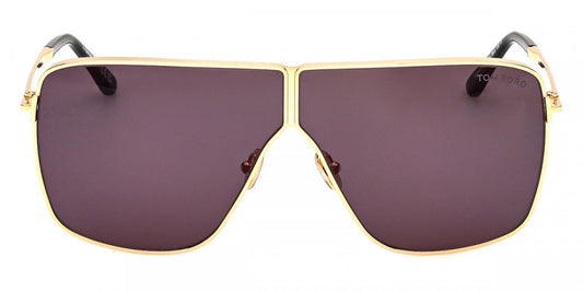 Tom Ford HUXLEY Sunglasses FT1159 30A Shiny Deep Gold / Smoke Lens