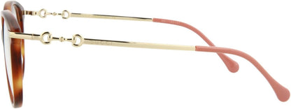Gucci GG0967O 002 Eyeglasses 53mm Havana Gold / Clear Demo Lens