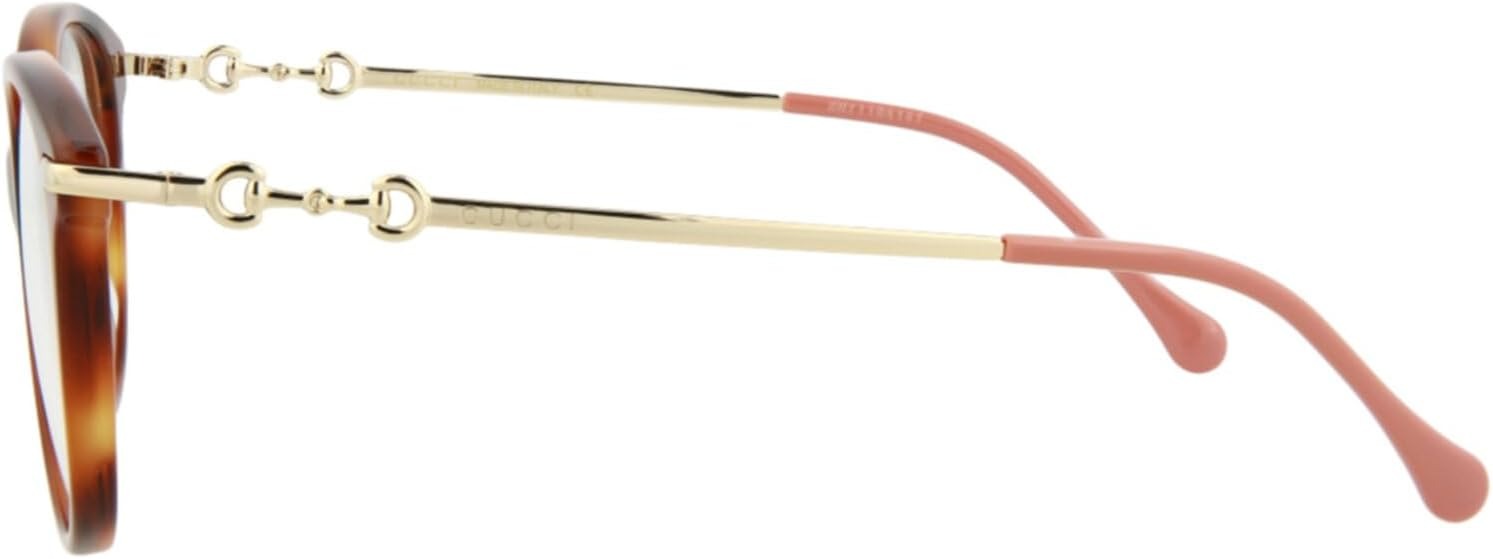 Gucci GG0967O 002 Eyeglasses 53mm Havana Gold / Clear Demo Lens