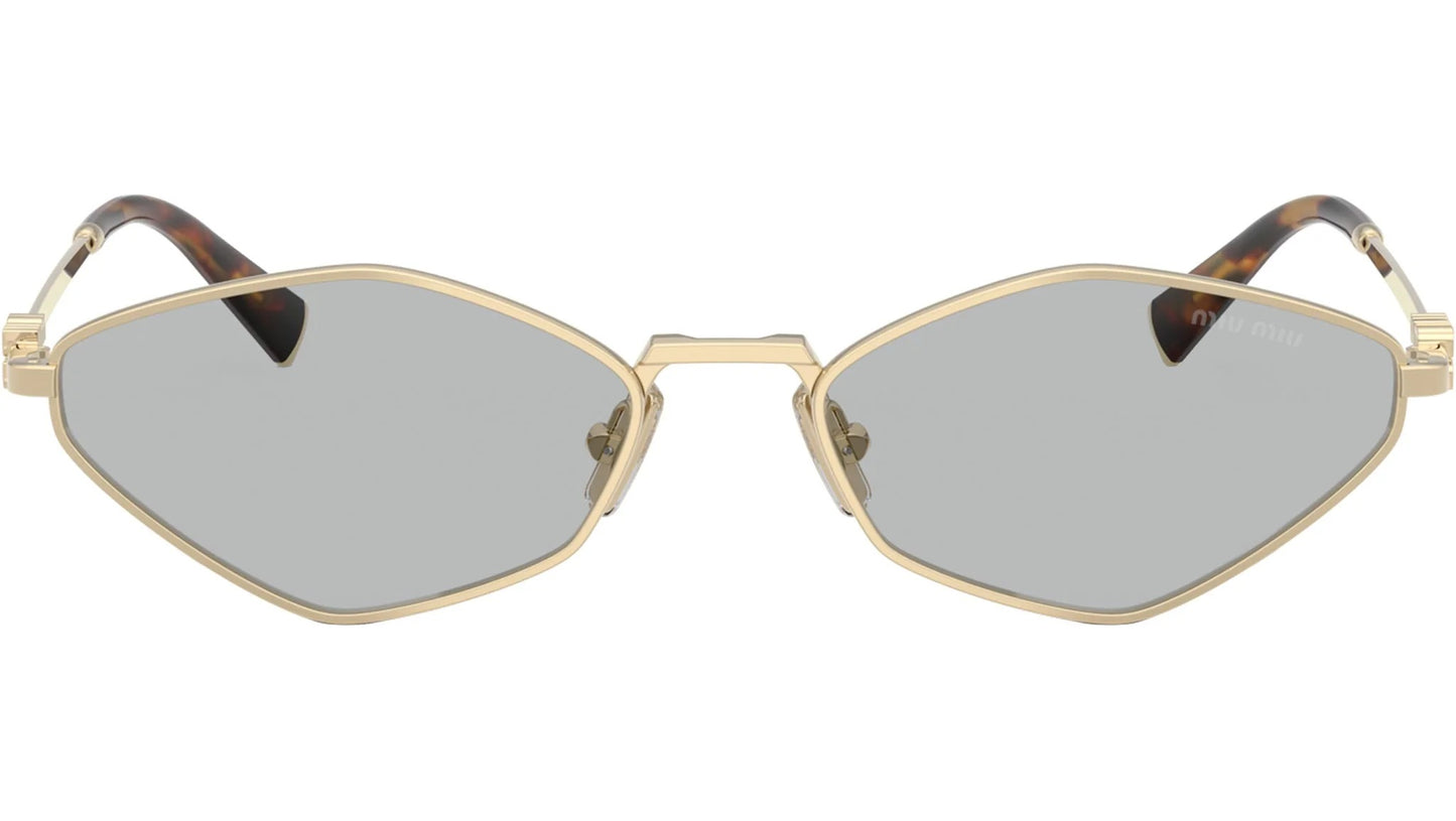 Miu Miu MU56ZS ZVN50K Oval Sunglasses 56mm Pale Gold / Light Grey Lens