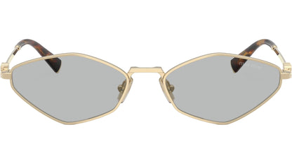 Miu Miu MU56ZS ZVN50K Oval Sunglasses 56mm Pale Gold / Light Grey Lens