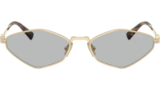 Miu Miu MU56ZS ZVN50K Oval Sunglasses 56mm Pale Gold / Light Grey Lens