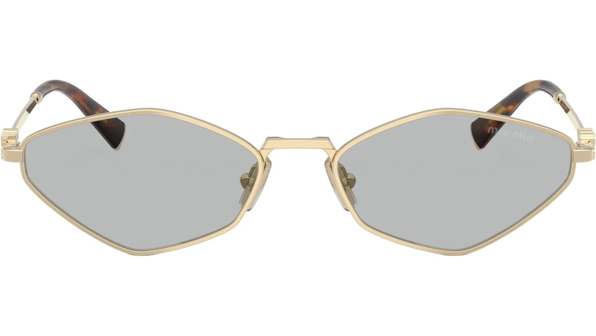 Miu Miu MU56ZS ZVN50K Oval Sunglasses 56mm Pale Gold / Light Grey Lens