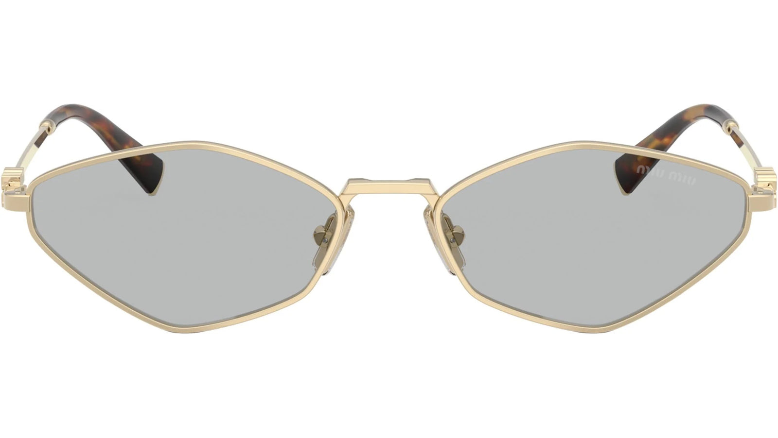 Miu Miu MU56ZS ZVN50K Oval Sunglasses 56mm Pale Gold / Light Grey Lens