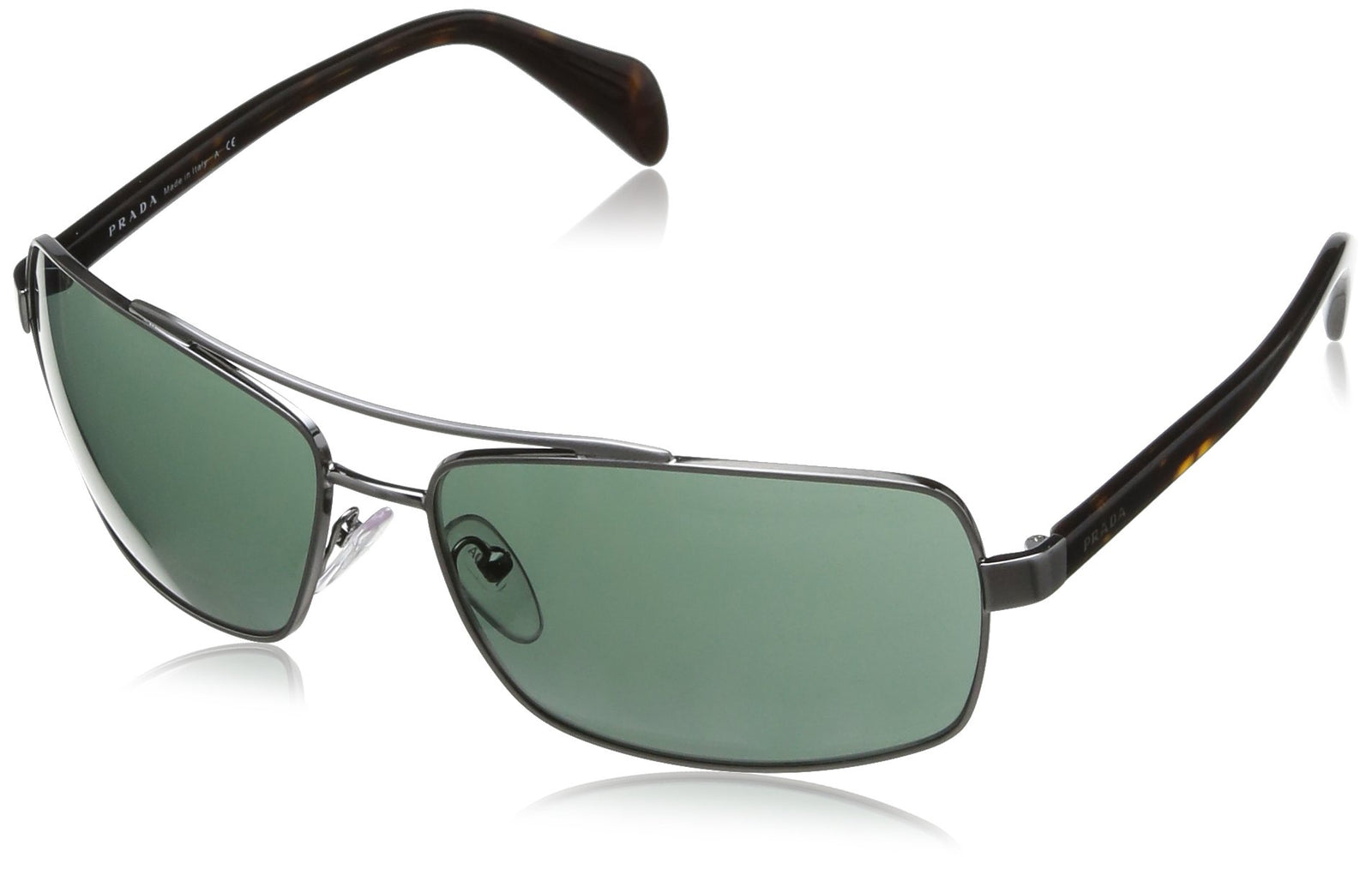 Prada Sunglasses PR55QS 75S3O1 63mm Gunmetal / Grey Green Lens