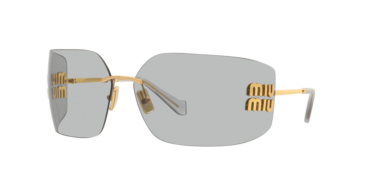 Miu Miu MU 54YS 5AK30B Sunglasses Gold Havana / Light Grey Lens