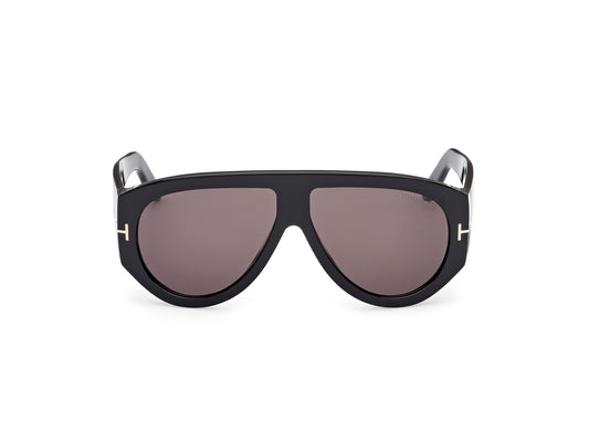 Tom Ford Bronson FT1044 01A Aviator Sunglasses 60mm Shiny Black / Smoke Lens