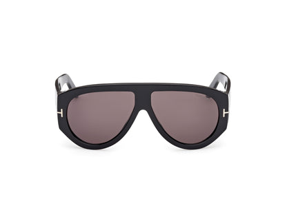 Tom Ford Bronson FT1044 01A Aviator Sunglasses 60mm Shiny Black / Smoke Lens