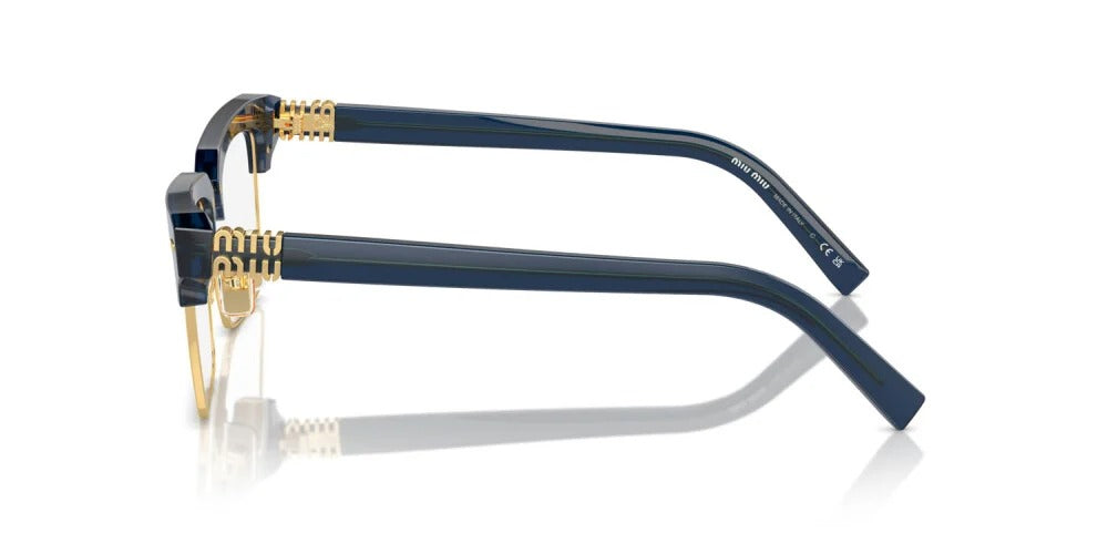 Miu Miu MU11XV 08Q1O1 Eyeglasses 54mm Blue-Gold / Clear Demo Lens