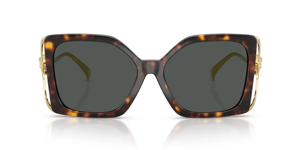 Versace VE4502U 108/87 Sunglasses 58mm Havana / Dark Grey Solid Lens