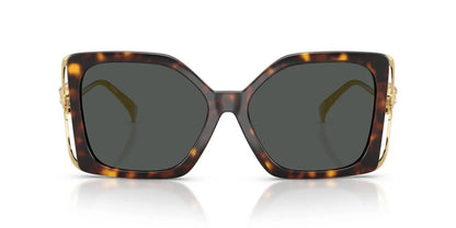 Versace VE4502U 108/87 Sunglasses 58mm Havana / Dark Grey Solid Lens
