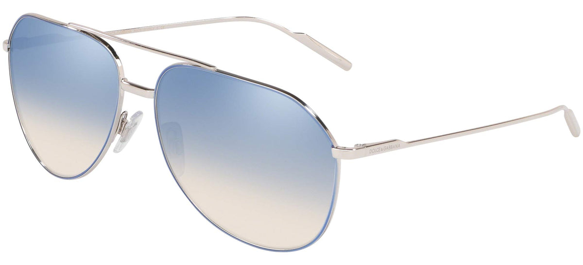 Dolce &amp; Gabbana Sunglasses DG2166 1325V6 61mm Silver/Gradient Blue Mirror Silver