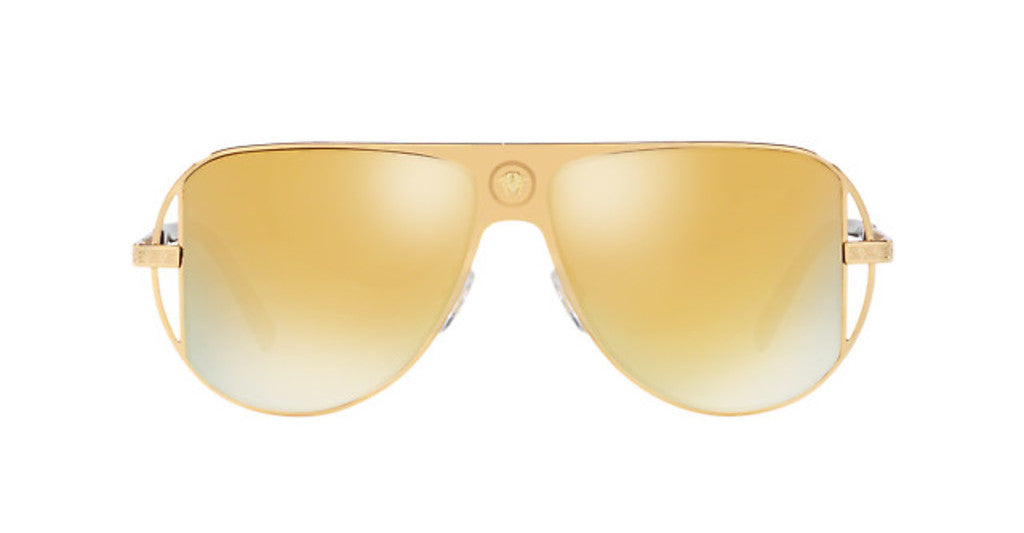 Versace Pilot Sunglasses VE2212 10027P 57mm Gold / Brown Mirror Gold Lens