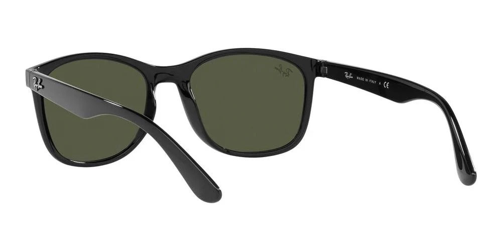 Ray-Ban RB4374 601/31 Sunglasses 56mm Black / Green Solid Lens