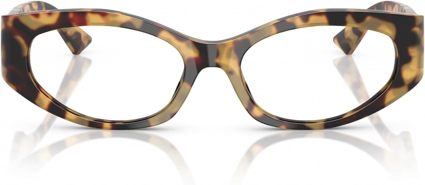 Versace VE3369 5498 Oval Eyeglasses 51mm Brown Yellow Havana / Demo Lens