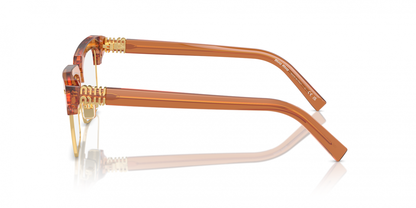 Miu Miu MU11XV 15T101 Eyeglasses 54mm Caramel Transparent / Clear Demo Lens