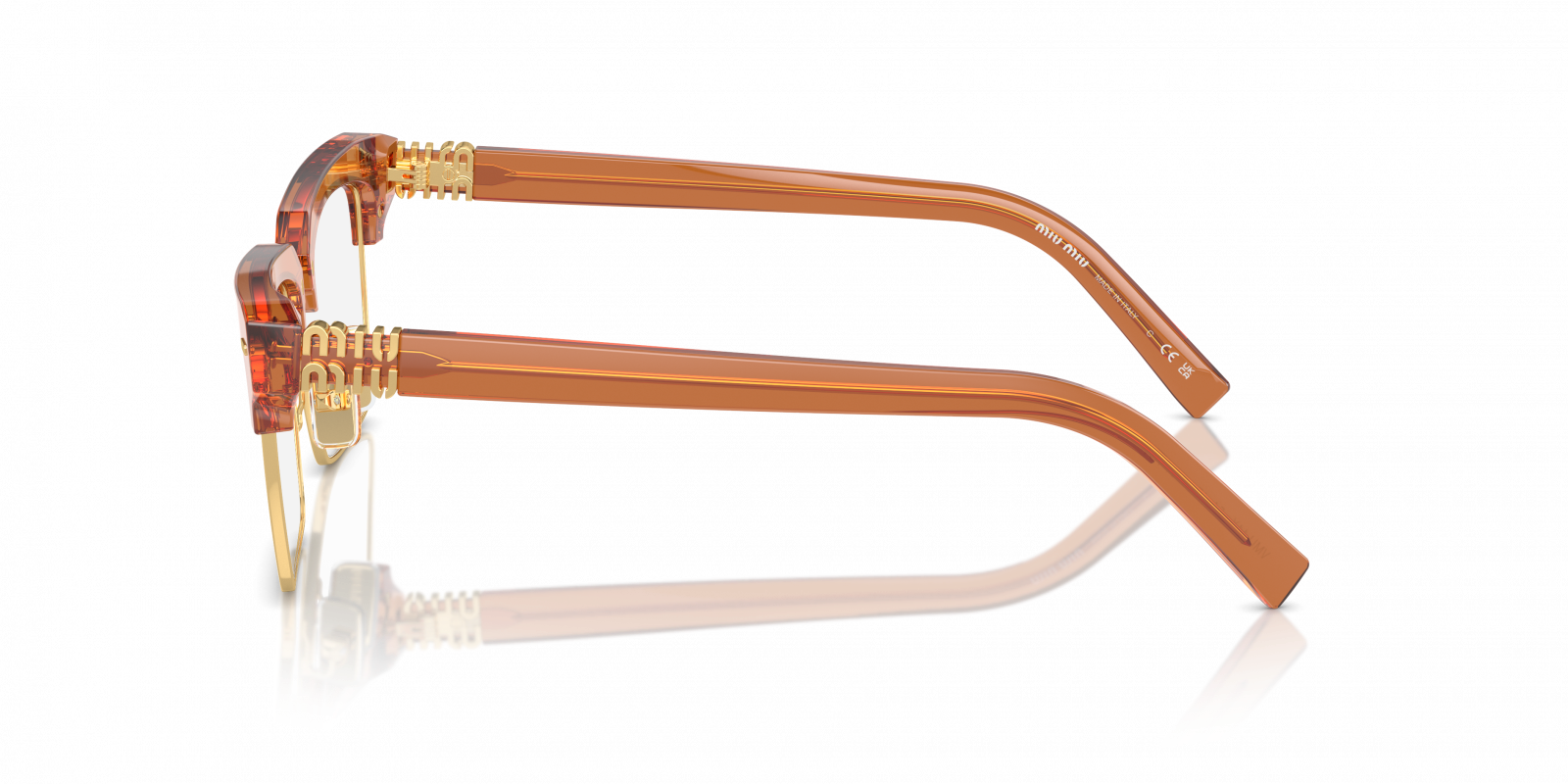 Miu Miu MU11XV 15T101 Eyeglasses 54mm Caramel Transparent / Clear Demo Lens