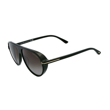 Tom Ford Marcus Sunglasses FT1023 01B 60mm Shiny Black / Smoke Gradient Lens