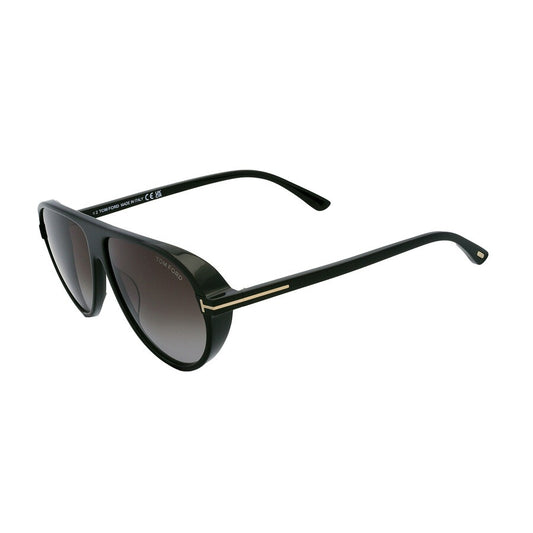Tom Ford Marcus Sunglasses FT1023 01B 60mm Shiny Black / Smoke Gradient Lens