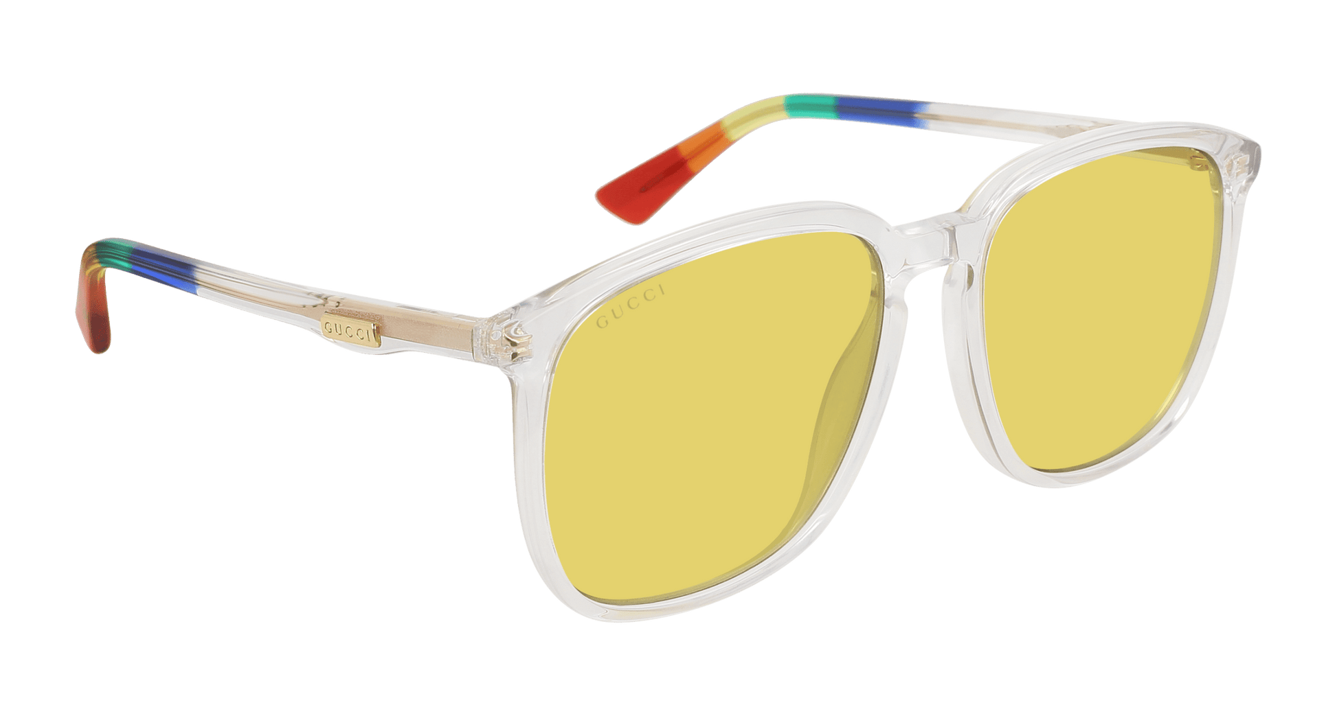 Gucci GG0265S 004 Sunglasses 55mm Crystal / Yellow Solid Lens
