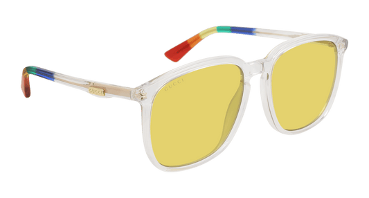Gucci GG0265S 004 Sunglasses 55mm Crystal / Yellow Solid Lens