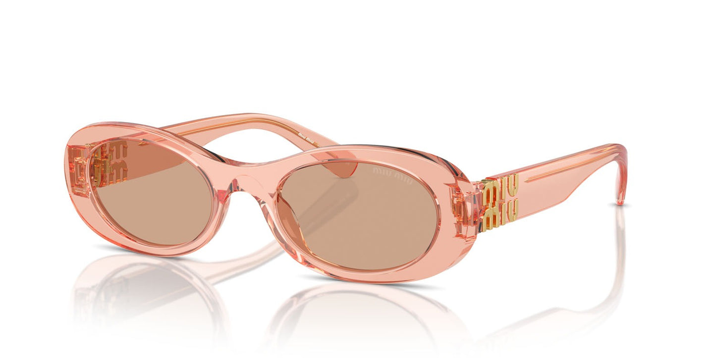 Miu Miu MU 06ZS 13T1P1 Sunglasses 50mm Pink Transparent / Brown Lens