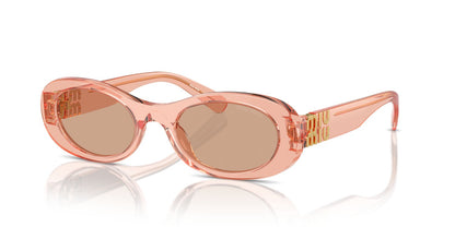 Miu Miu MU 06ZS 13T1P1 Sunglasses 50mm Pink Transparent / Brown Lens
