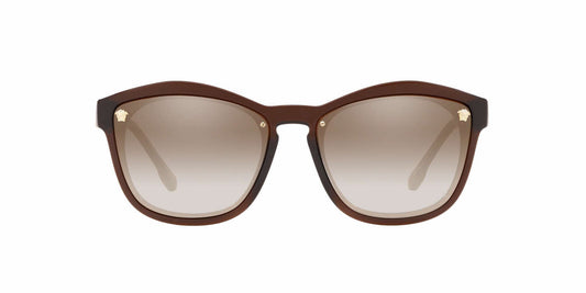 Versace Sunglasses VE4350 53126E Brown / Clear Gradient Brown Mirror Gold Lens